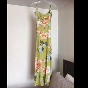 NWT Floral green Hawaiian maxi dress